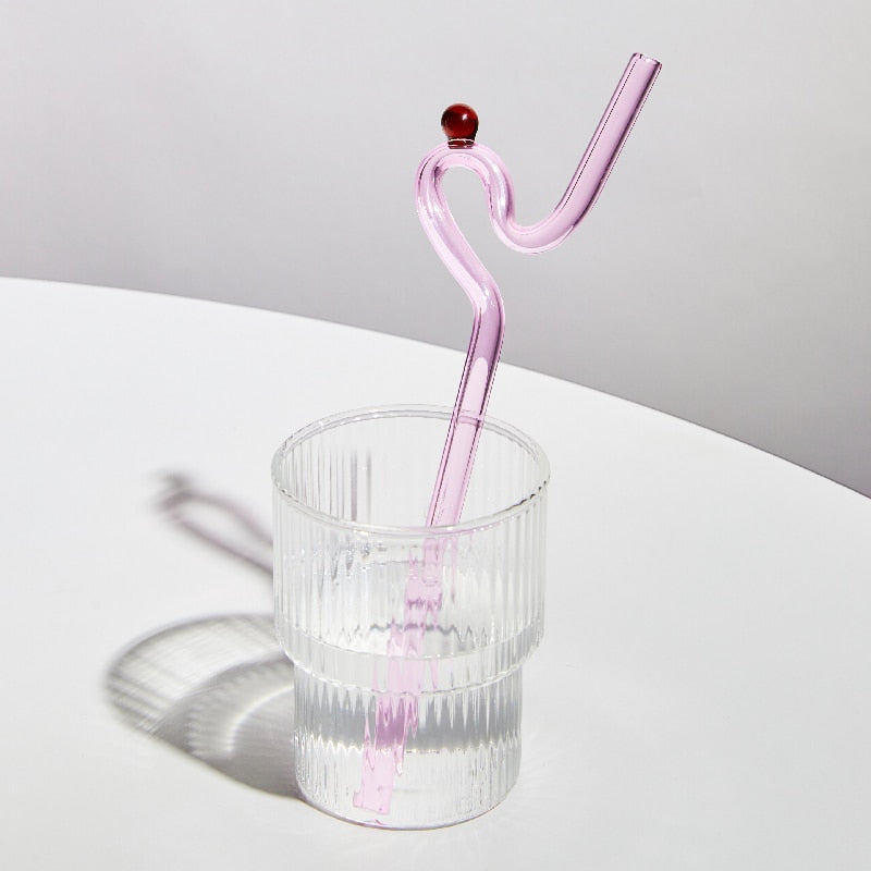Floriddle Glass Twist Reusable Straws