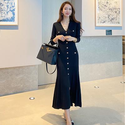 Maxi Long Sleeve V-neck Dress