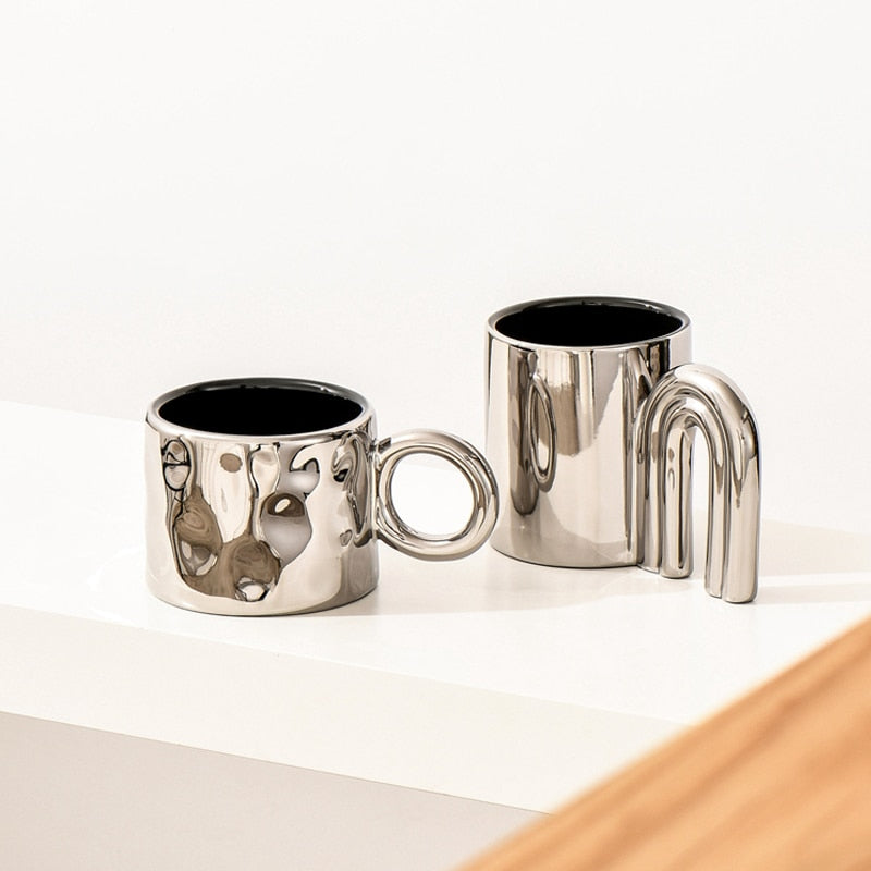 Silver Ceramic Mug