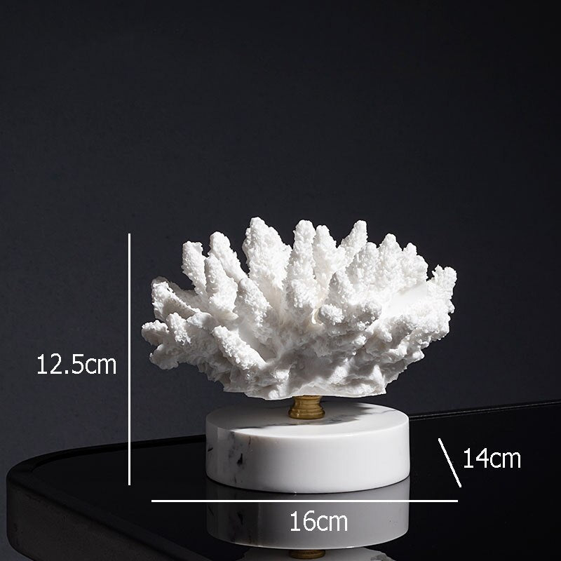 Coral Marble Base Resin Deco