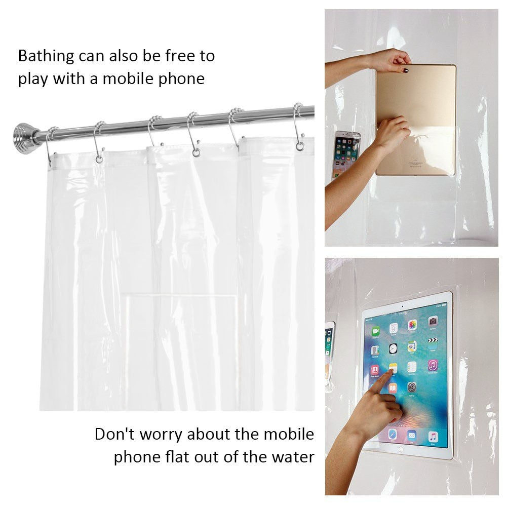 Multi-functional Shower Curtain Phone Tablet Holder