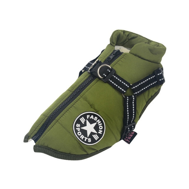 Large Pet Dog Jacket With Harness