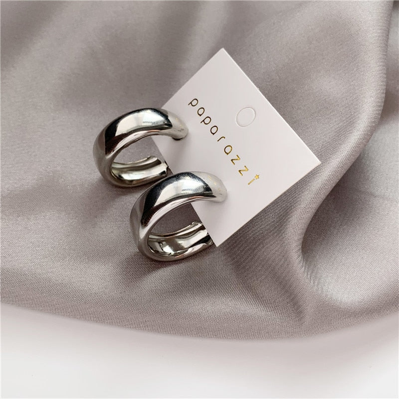Twist Metal Circle Geometric Round Hoop Earrings