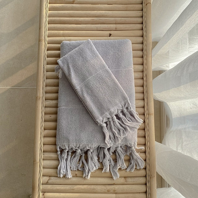 Cotton Turkey Tassel Bath Towel