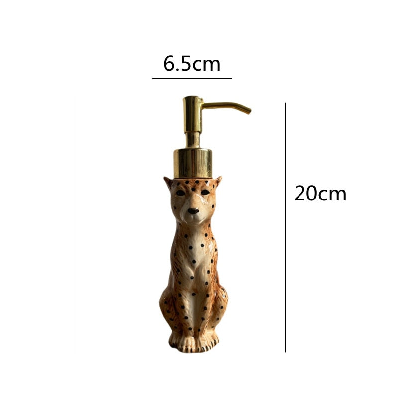 Cheetah Ceramic Soap Bottle