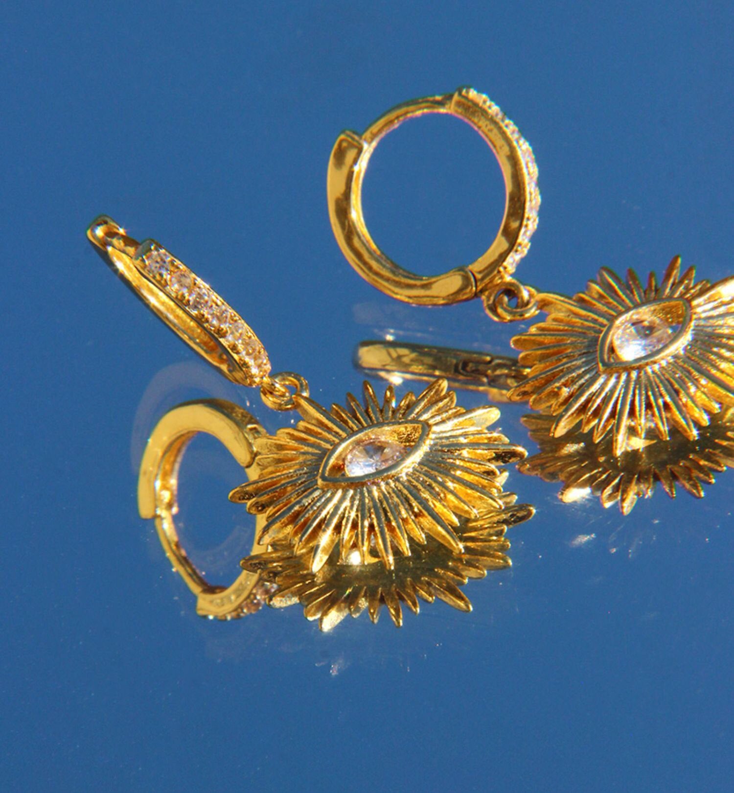Eye Gold Hoop Earrings