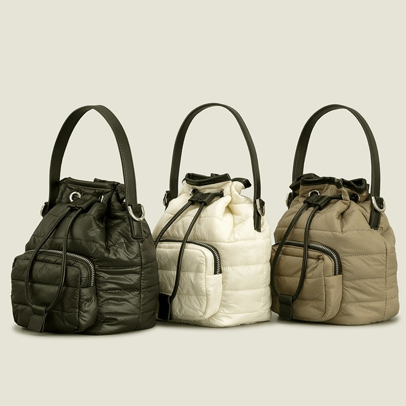 Nylon Padded Bucket Bag