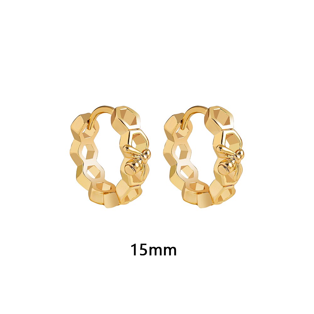 Gold Link Chain Hoops Earrings