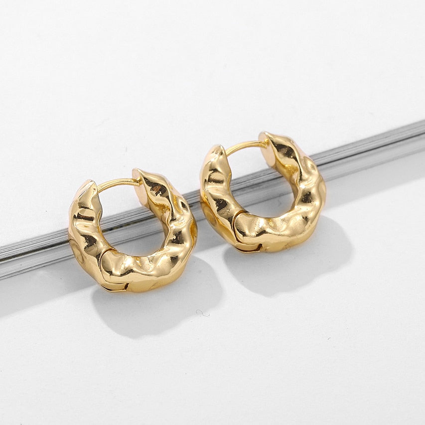 Minimalist Geometric Twist Hoop Earrings