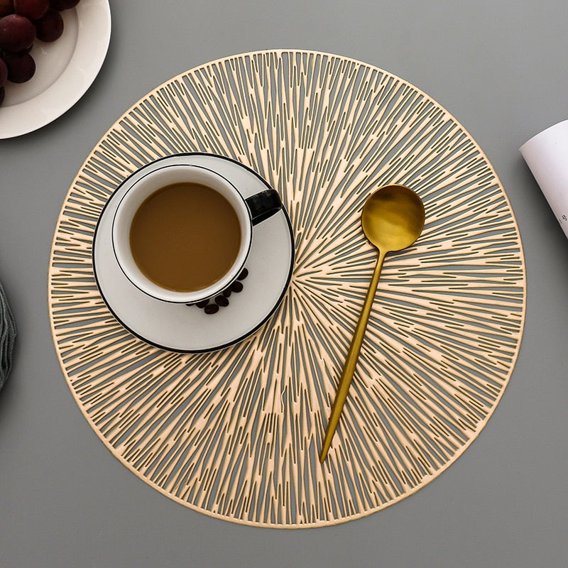 Round Gold Placemats