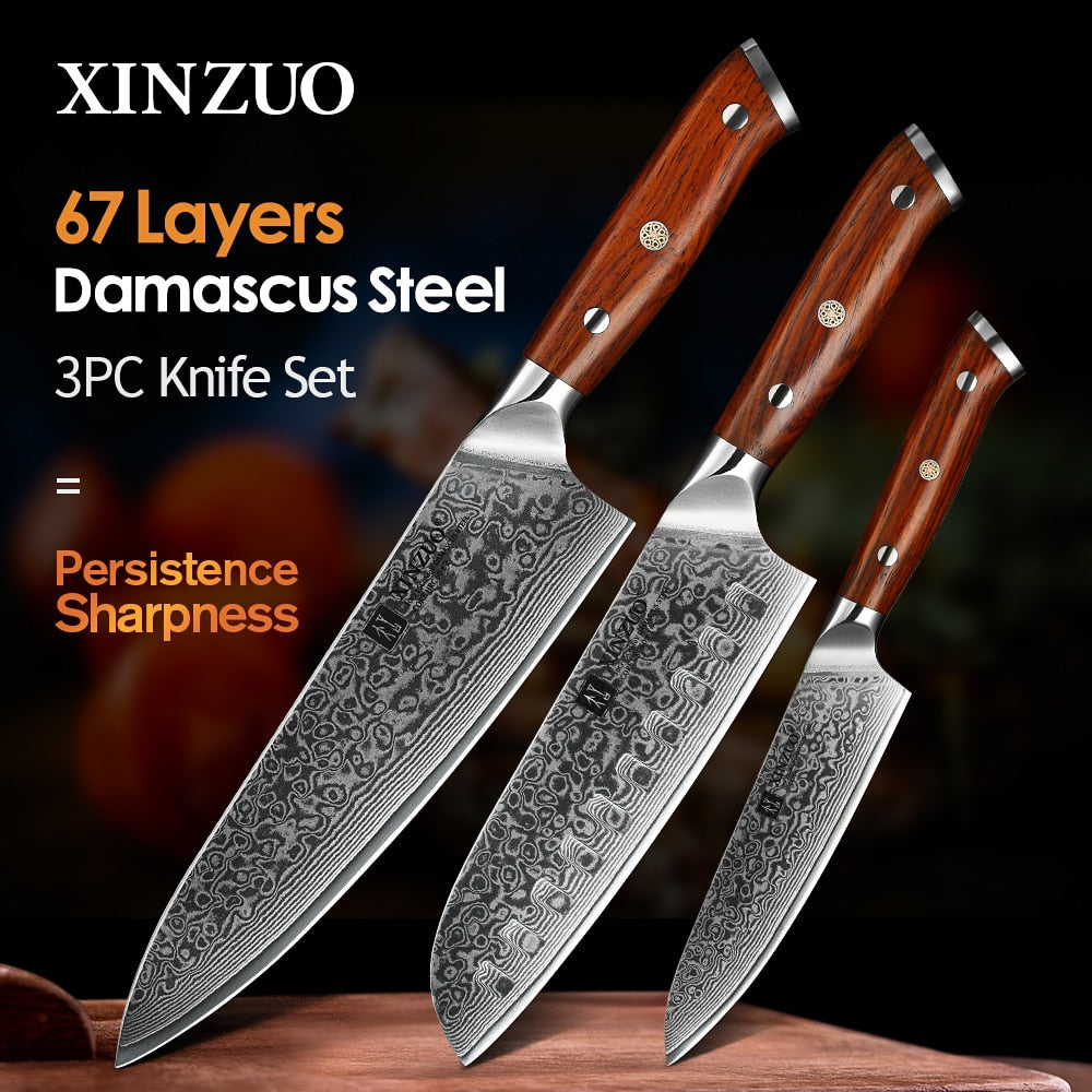 Kitchen Damascus Steel Knife Set
