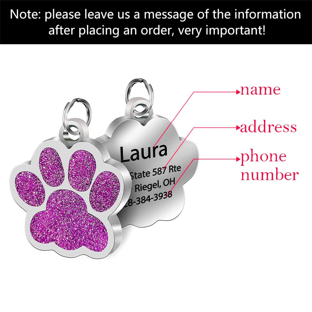 Anti-lost Custom Dog ID Tag Engraved Pet Collar