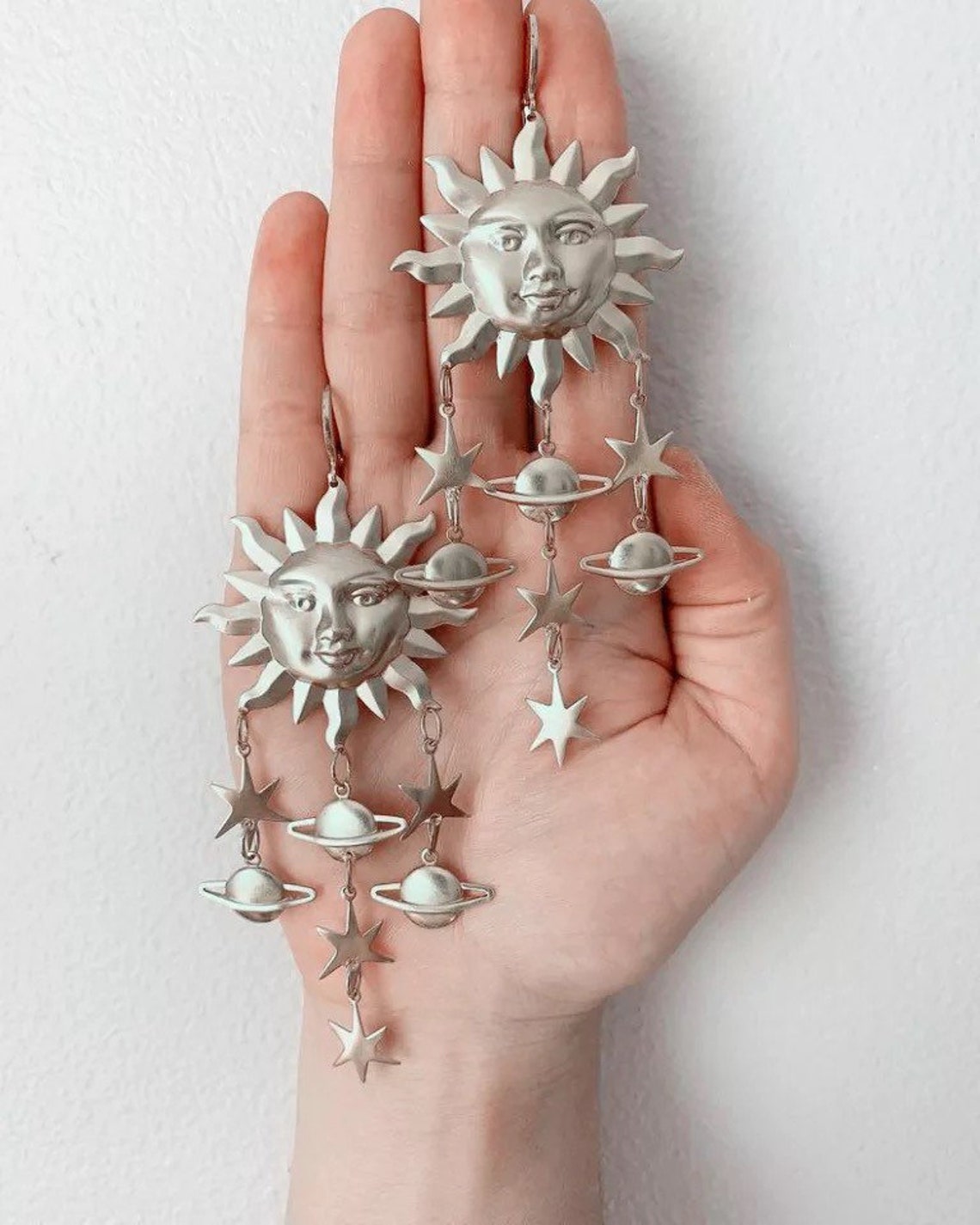 Gold Sun Star Celestial Earrings