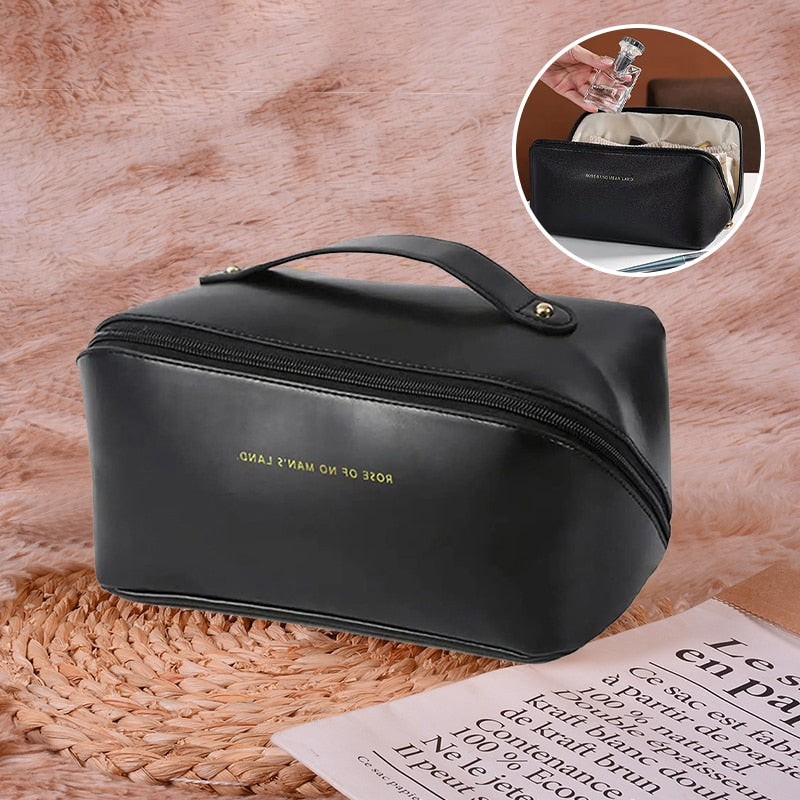 Makeup Bag Leather Cosmetic Bag