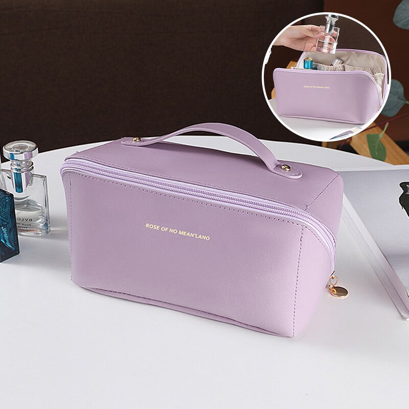 Makeup Bag Leather Cosmetic Bag