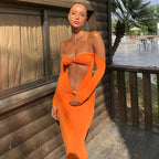 Off Shoulder Halter Maxi Dress