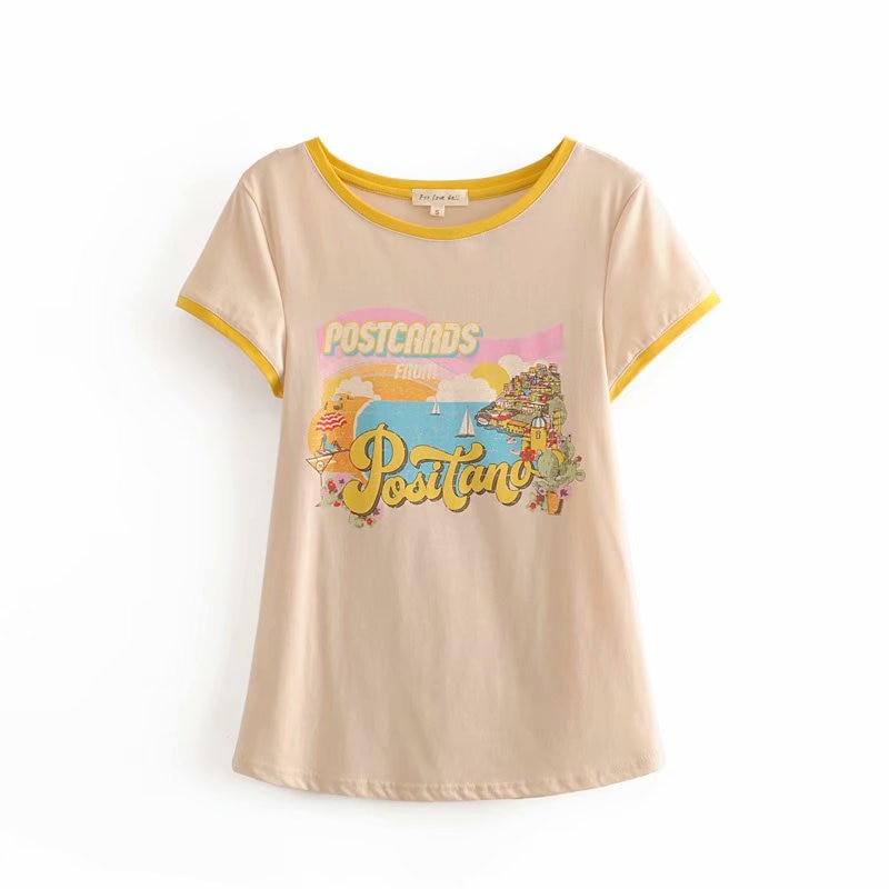 Graphic Cartoon Print Short Sleeve T-shirt