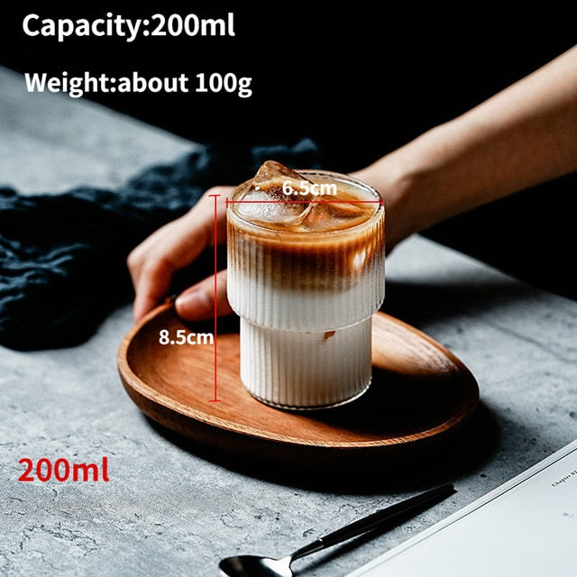 400ML Glass Cold Coffee Cup Retro Glass