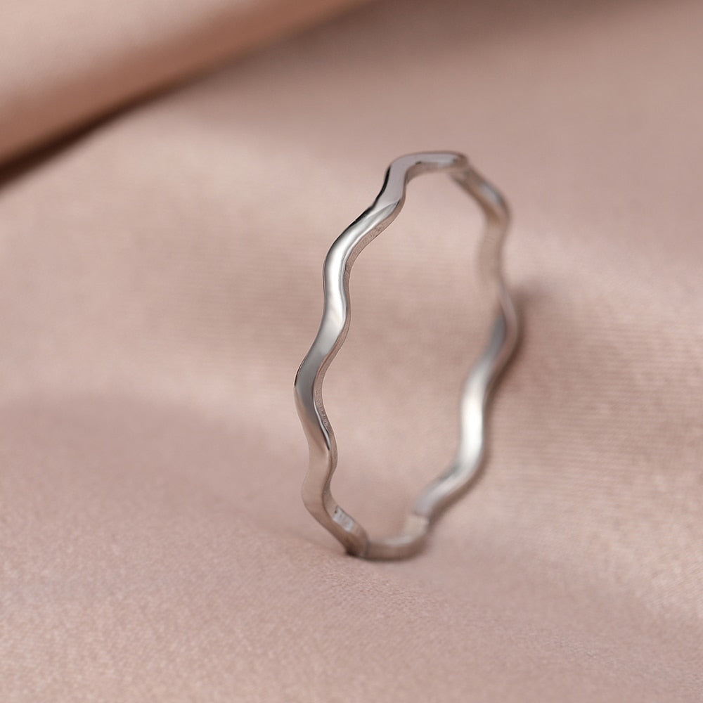 Minimalist Sea Wave Gold/Silver Ring