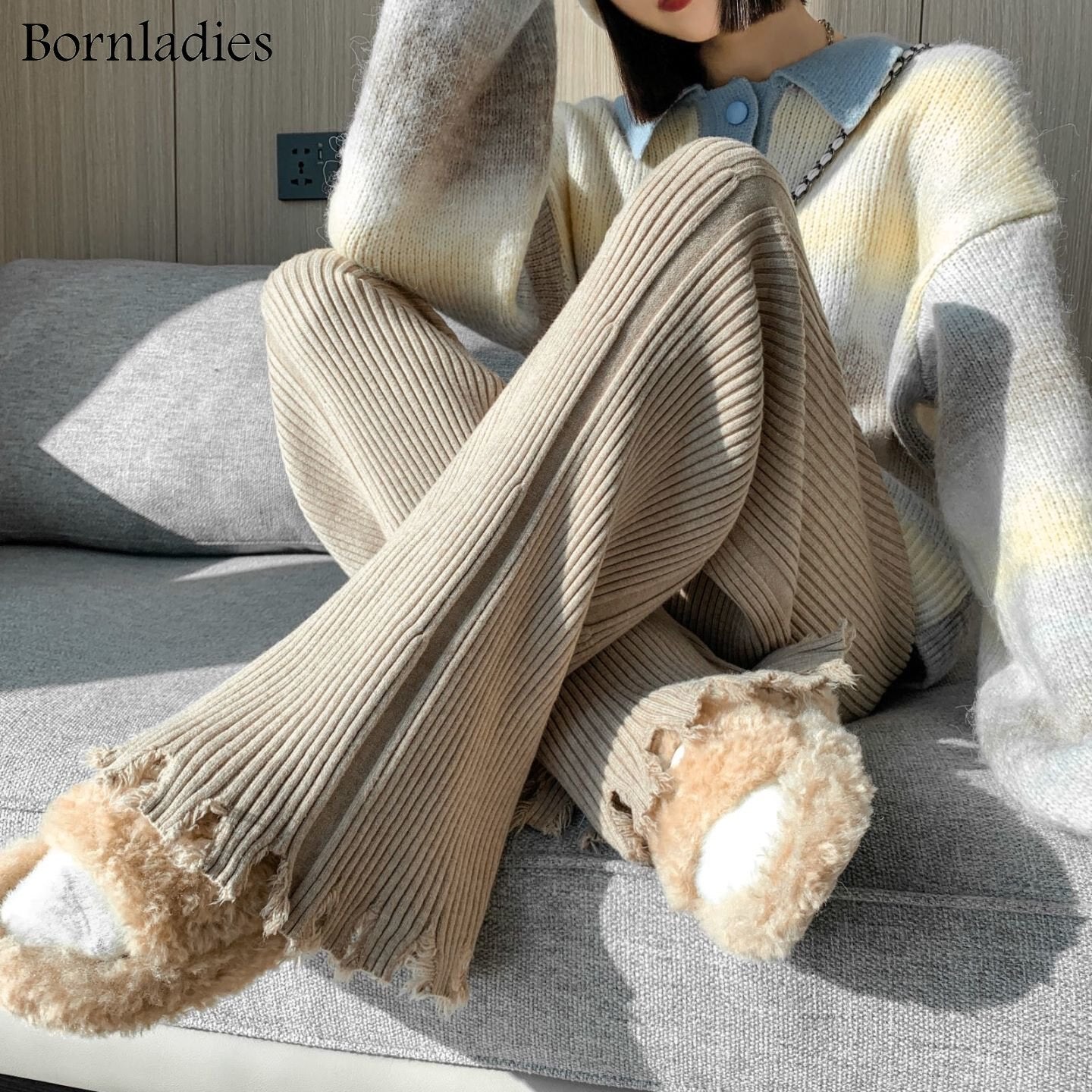 Wide Leg Knitted Pants