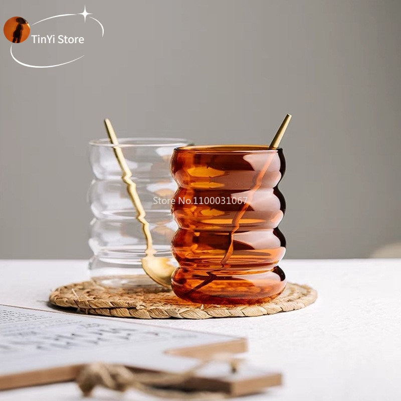 300ml Wave Shape Glass Cup