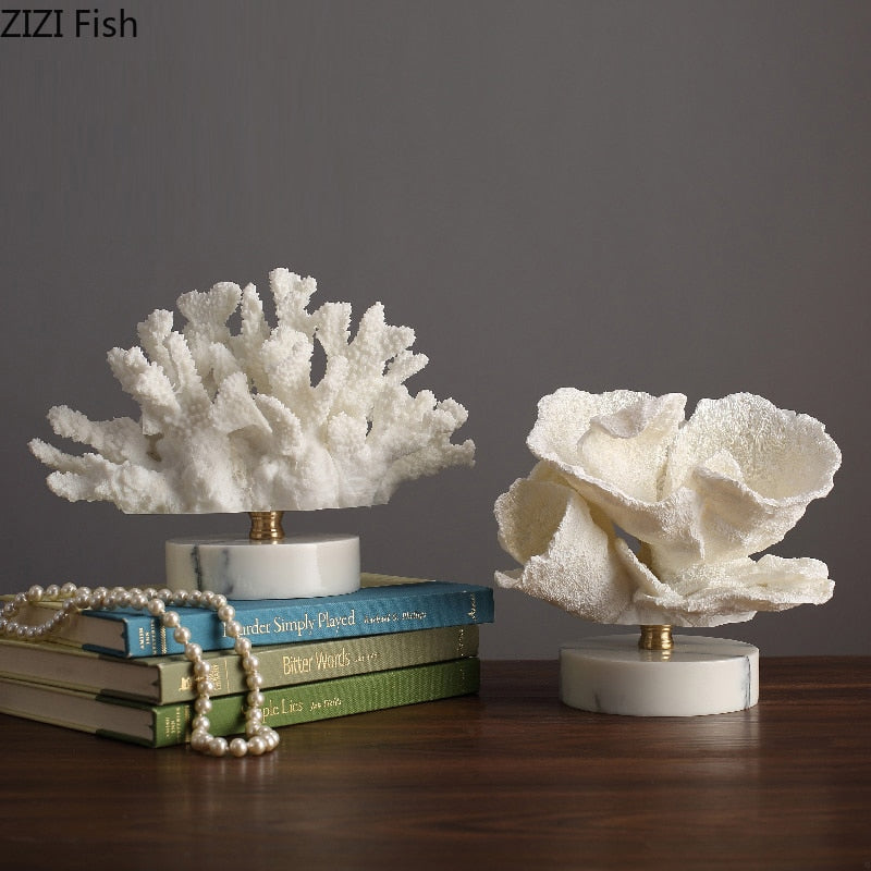 Coral Marble Base Resin Deco
