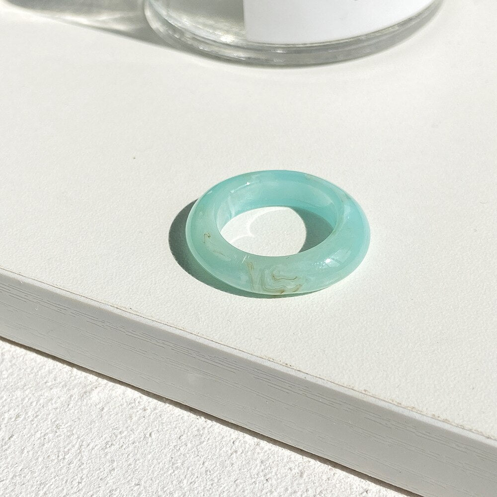 Transparent Resin Geometric Ring