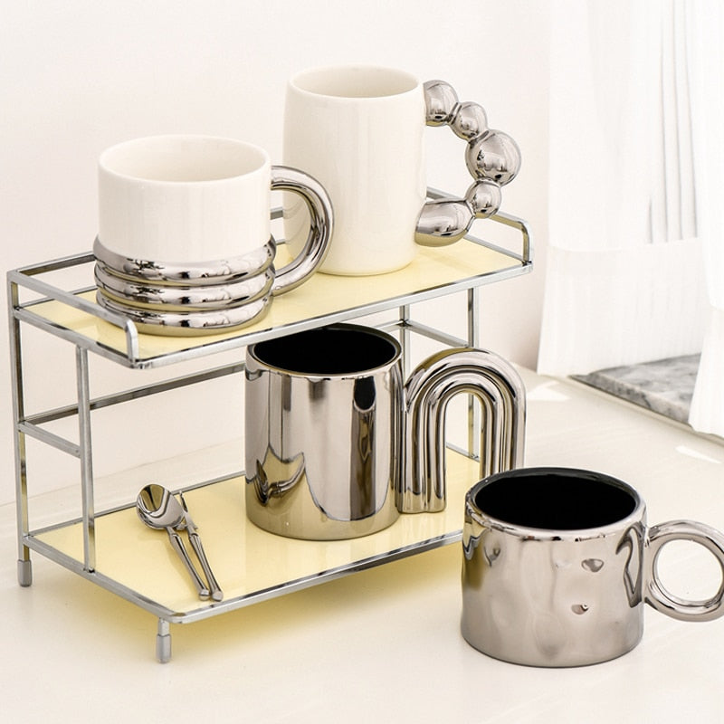 Silver Ceramic Mug