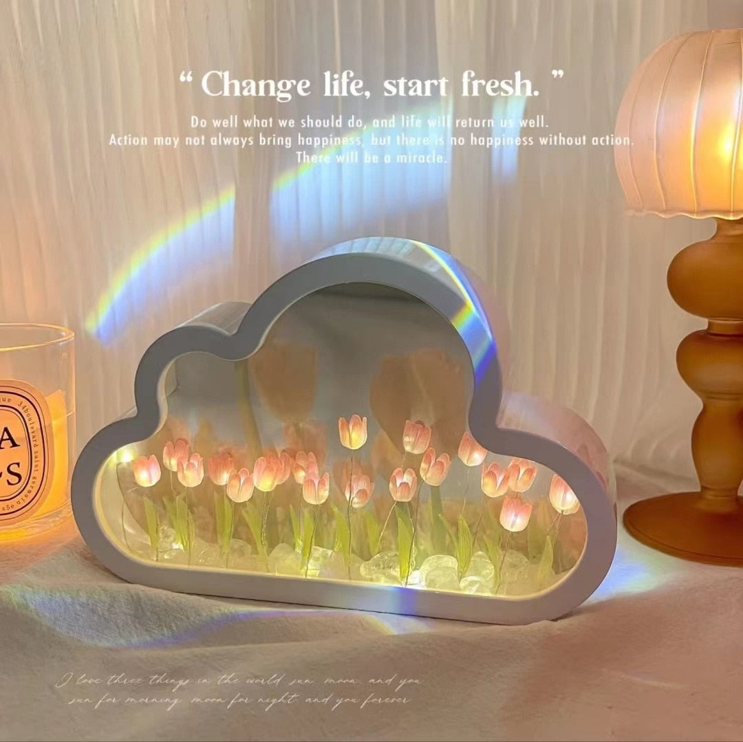 DIY Cloud Shape Tulip LED Night Light