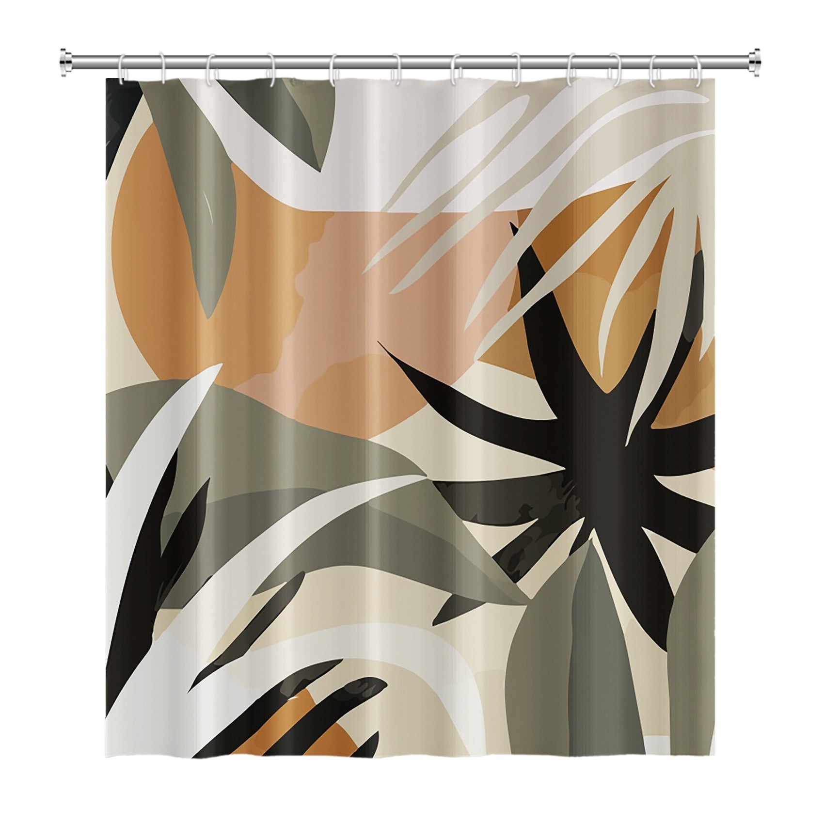 Leaf Tropical Abstract Boho Shower Curtain