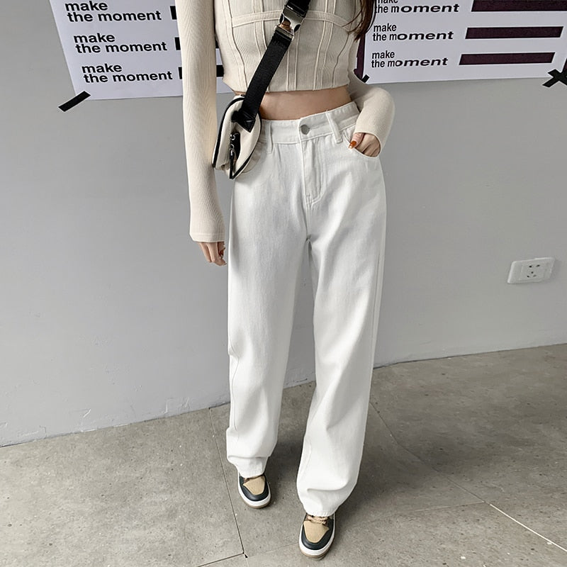 Straight Leg Jeans Denim Pants
