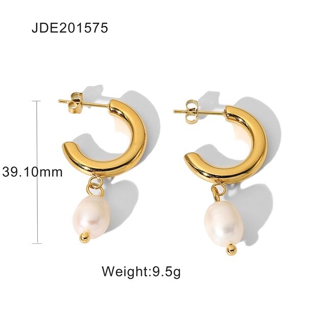 Pearl Stainless Steel Earrings