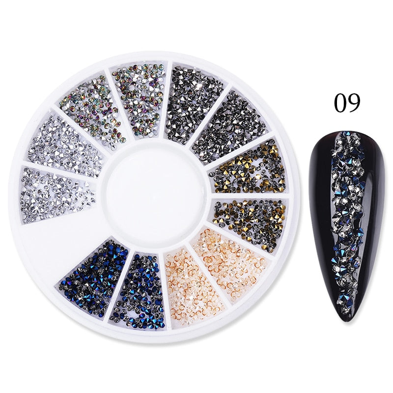 Mixed Nail Rhinestone Nail Art