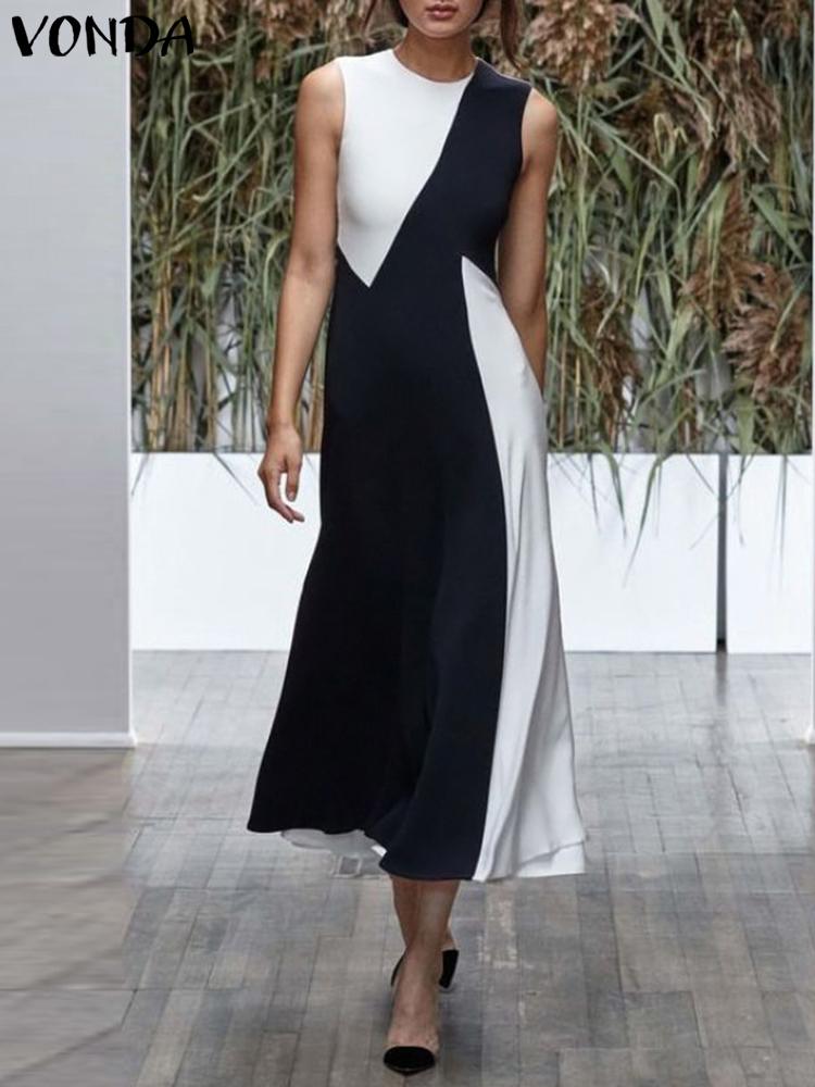 A-Line Sleeveless Robe Long Dress