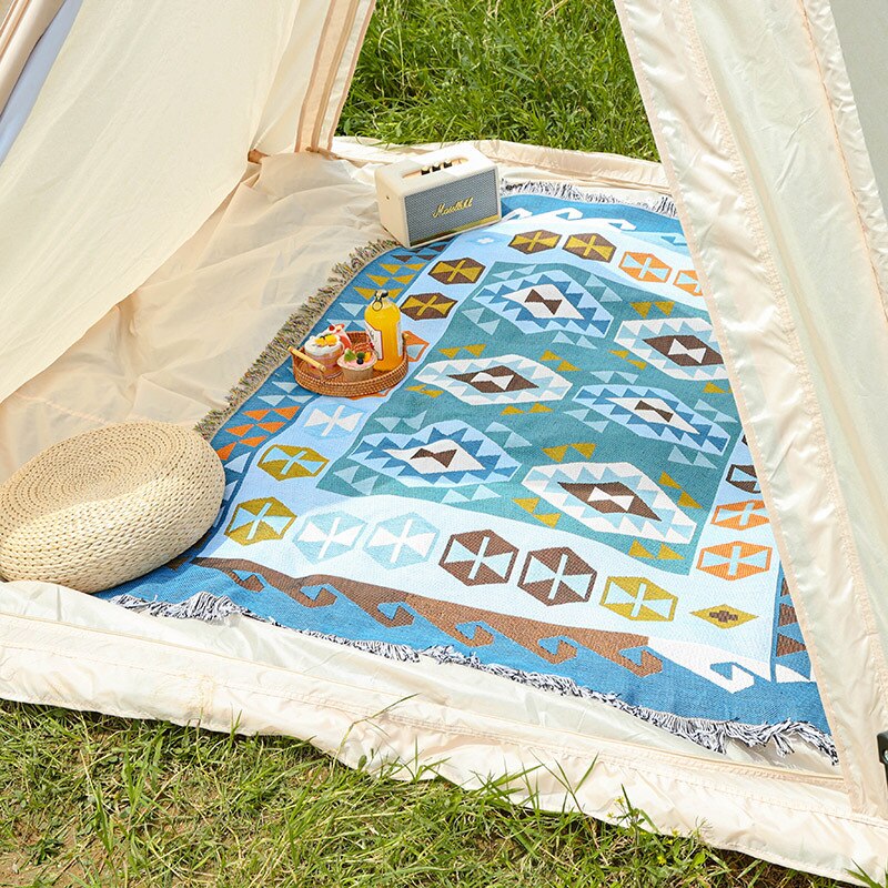 Floral Throw Blanket Outdoor Mat