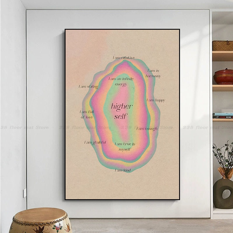 Psychedelic 70s Grainy Gradient Spiritual Energy Wall Art