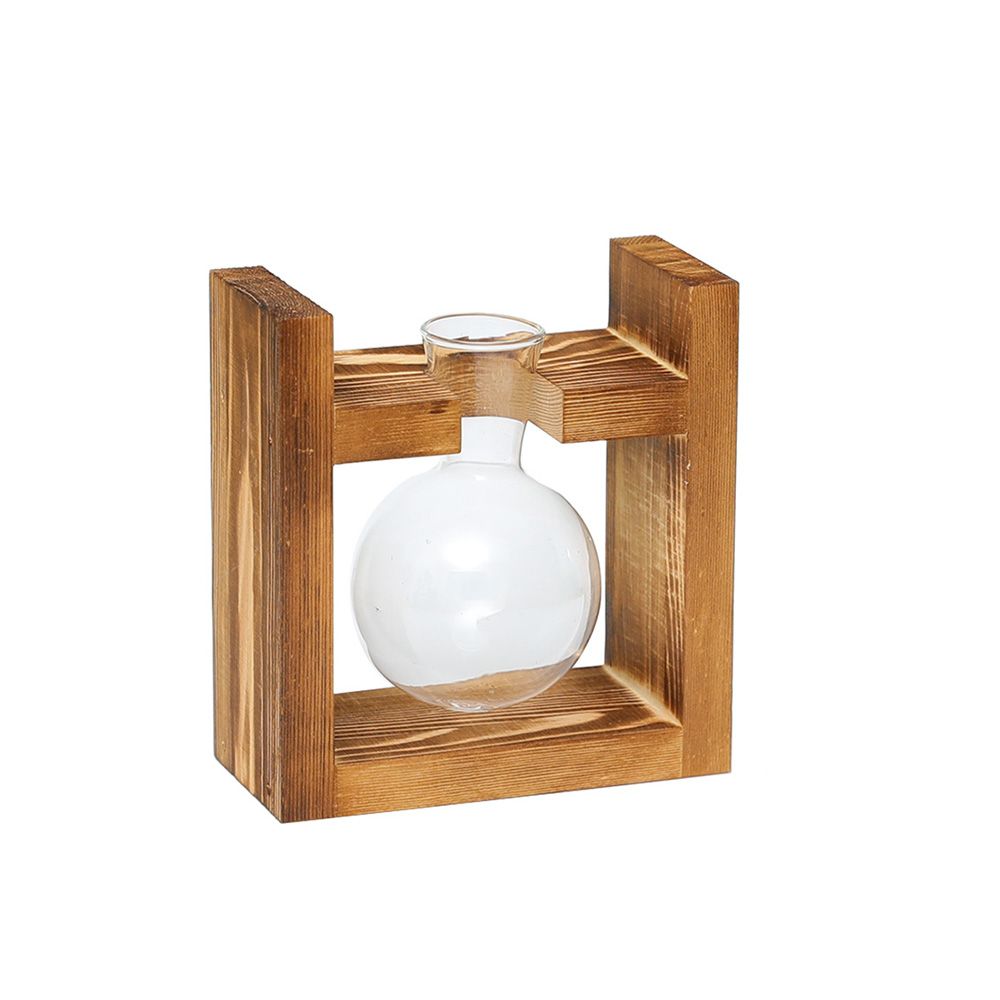 Glass and Wood Vase