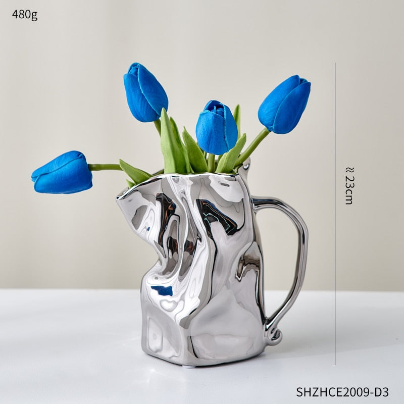 Nordic Pleated Ceramic Flower Pot