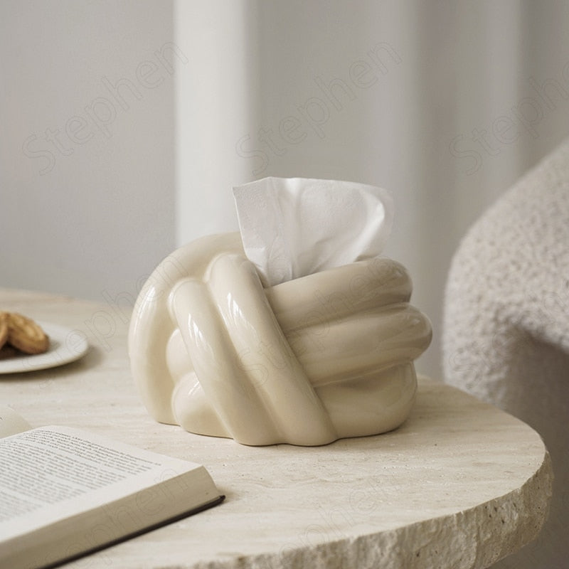 Knot Ceramic Tissue Box
