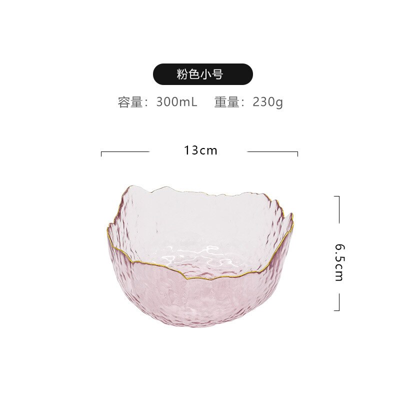 Irregular Gold  Glass Salad Bowl (6 Colors)