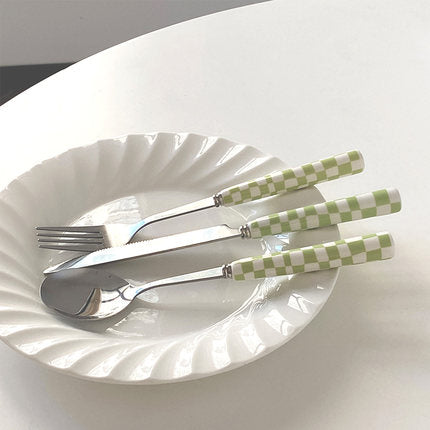 Green Checkerboard Tableware Set