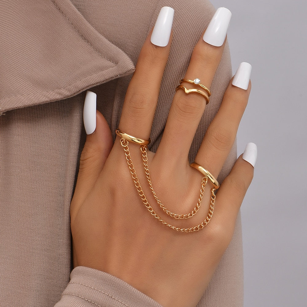 Pearl Chain Bracelet Ring