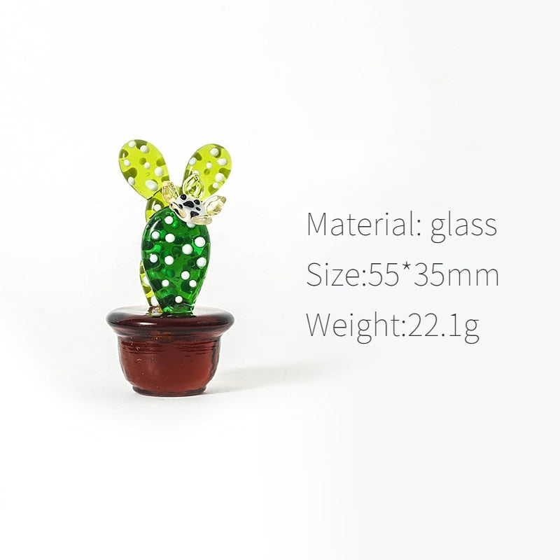 Glass Cactus Decor