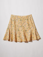 Boho Floral Print Ruffle Mini Skirt