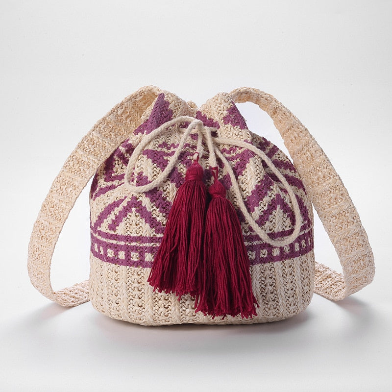 Purple Red Wayuu Bag