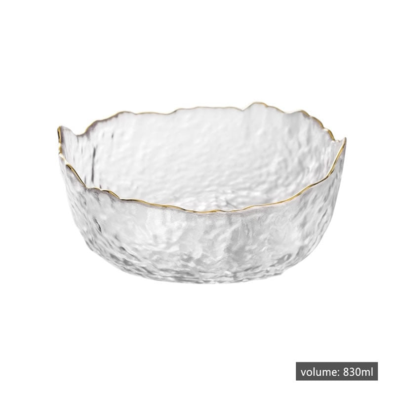 Irregular Gold  Glass Salad Bowl (6 Colors)
