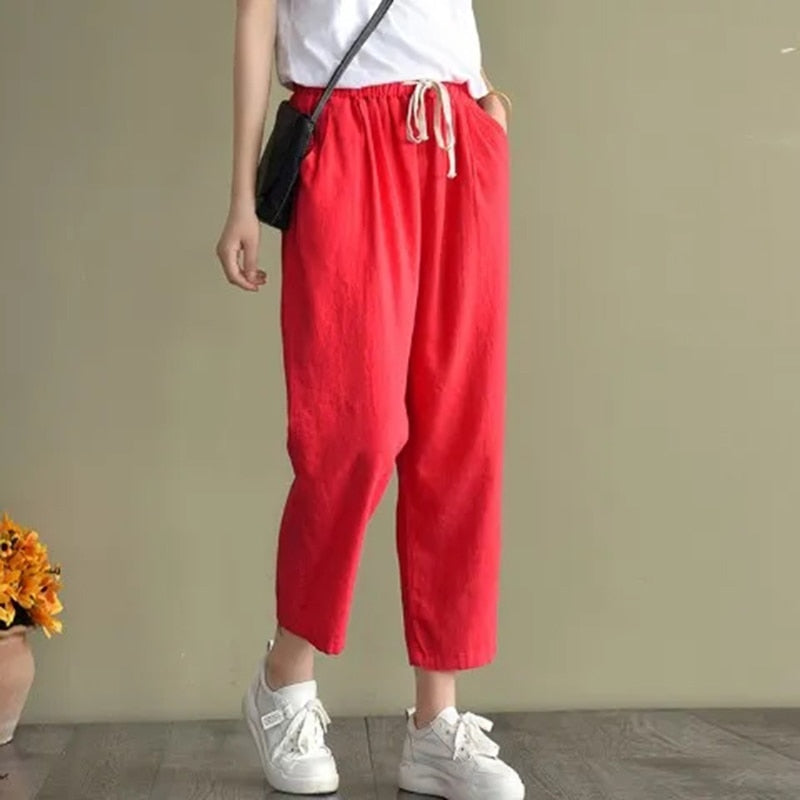 Red Loose Harem Pants