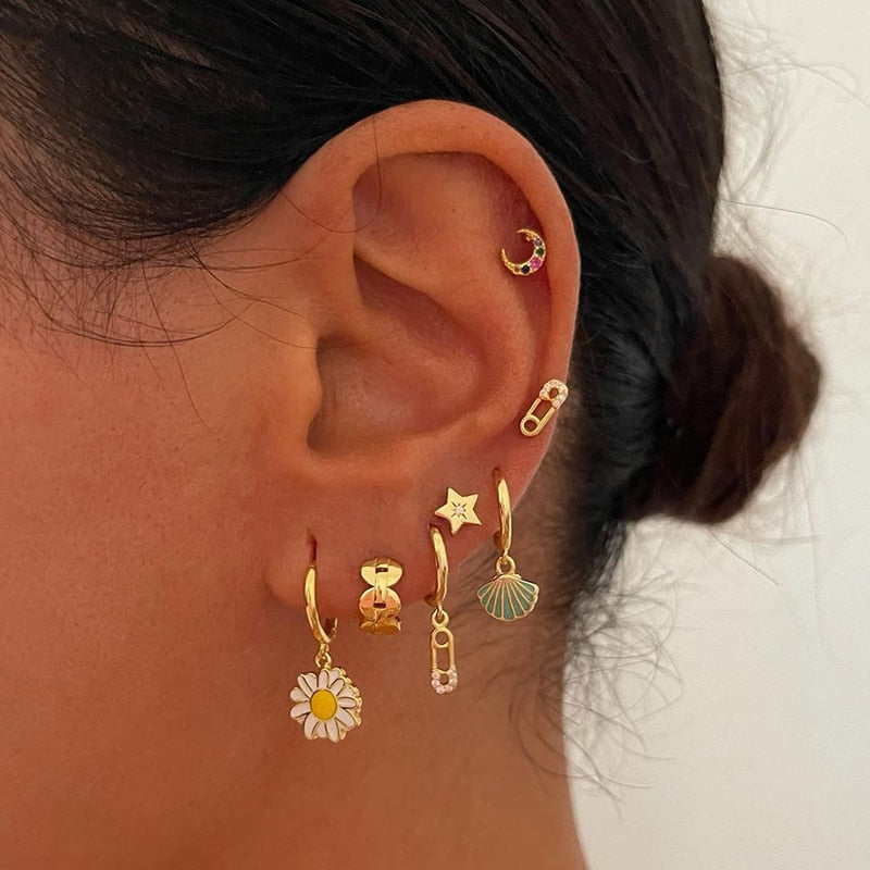 Gold Earrings Set