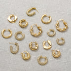 Minimalist Geometric Twist Hoop Earrings