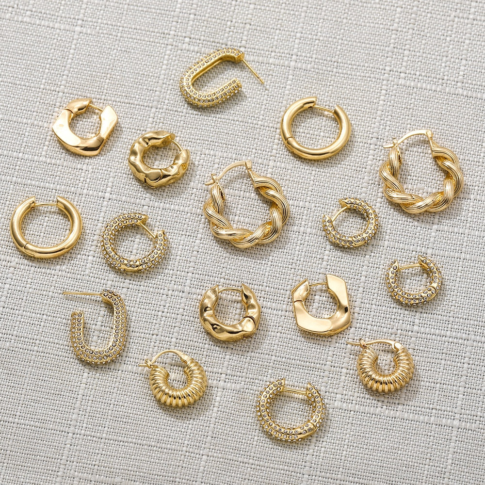 Minimalist Geometric Twist Hoop Earrings
